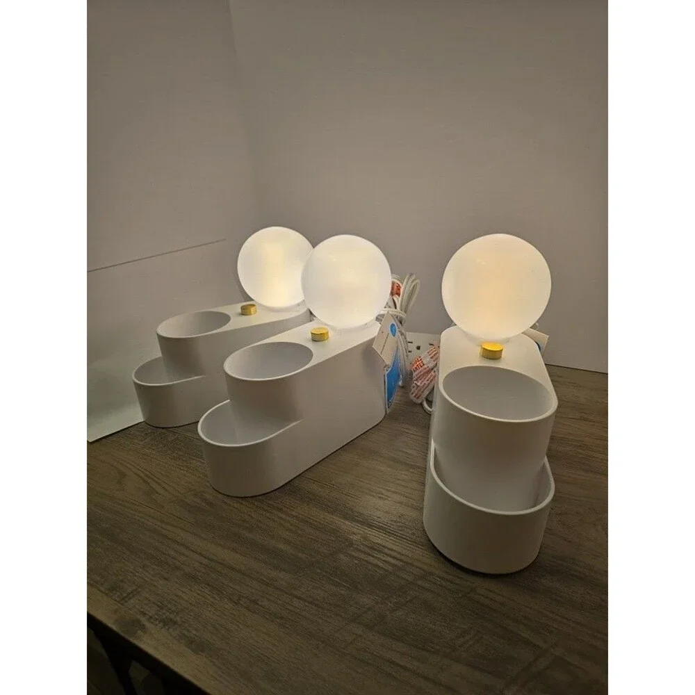 NEW Orb Shade Organizer Novelty Table Lamp White,3-PACK  Room Essentials